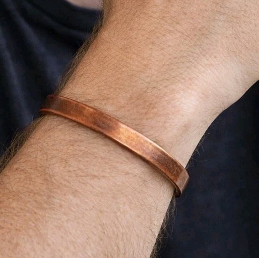 Vintage Copper Cuff Bracelet for Large Wrist Artisan Magnets cfb